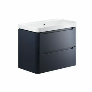 hailey 800mm 2 drawer wall hung basin unit matt indigo