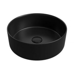 malmesbury 355mm ceramic round washbowl waste matt black