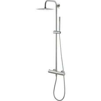 vema thermostatic shower column w fixed head riser st steel