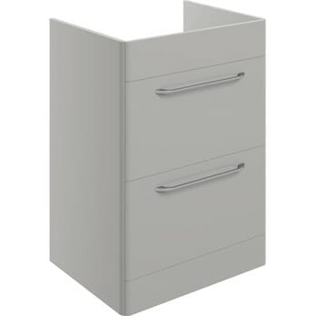 broadway 594mm 2 drawer floor unit exc basin grey gloss