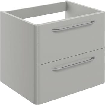 broadway 594mm 2 drawer wall unit exc basin grey gloss