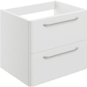 broadway 594mm 2 drawer wall unit exc basin white gloss