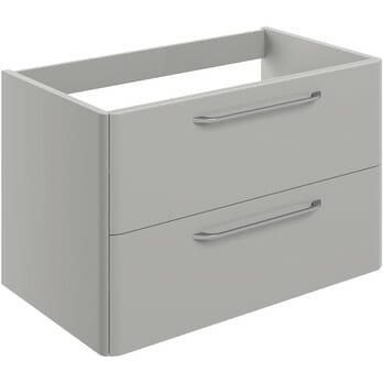 broadway 794mm 2 drawer wall unit exc basin grey gloss