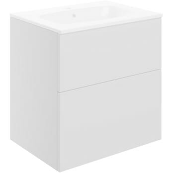 swerford 610mm 2 drawer wall unit basin matt white
