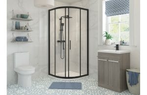 Winstone Compton Framed Black 800mm 2 Door Quadrant Shower Enclosure