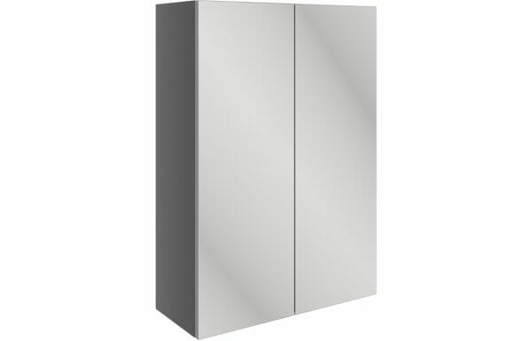 wootton 500mm mirrored wall unit onyx grey gloss
