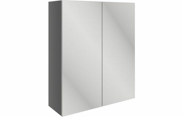 wootton 600mm mirrored wall unit onyx grey gloss