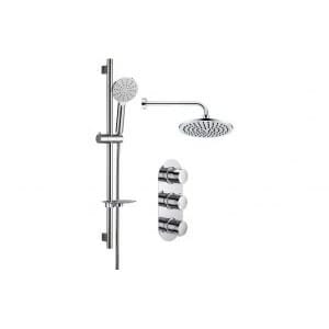asthall shower pack four triple two outlet w riser overhead kit