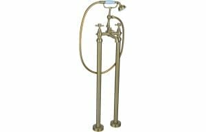 Chatcombe Floor Standing Bath/Shower Mixer w/Shower Kit - Brushed Brass
