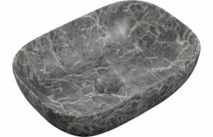 Ottu 460x330mm Ceramic Washbowl - Grey Marble Effect