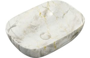 Ottu 460x330mm Ceramic Washbowl - White Marble Effect